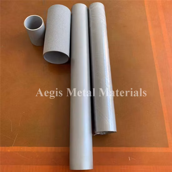 Micro filtro de tubo de titânio aglomerado em pó de metal para tubo de ensaio Grade1 2